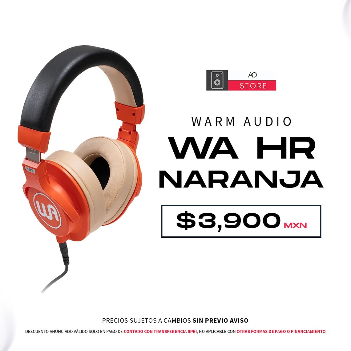 Warm Audio WA HR Naranja Audífonos Profesionales 1