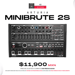 Arturia MiniBrute 2S Edición Noir Sintetizador Analógico Semimodular y Secuenciador