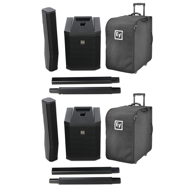 EV Electro Voice Evolve 30M (2 Piezas) + Maletines con Ruedas (2 Piezas) + Cables (2 Piezas) 2