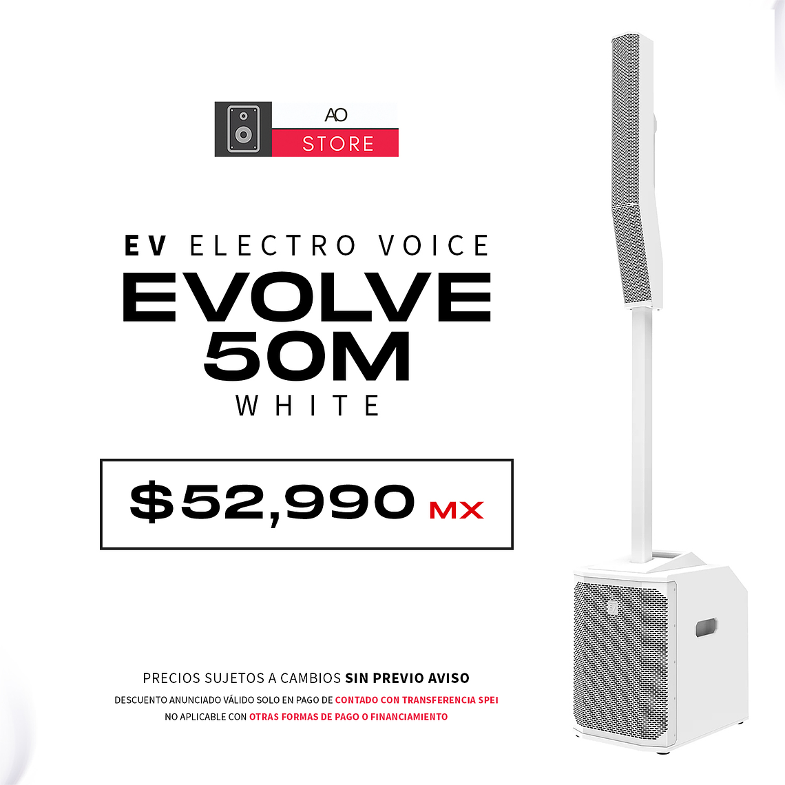 EV Electro Voice Evolve 50M White Sistema de Audio en Torre 1