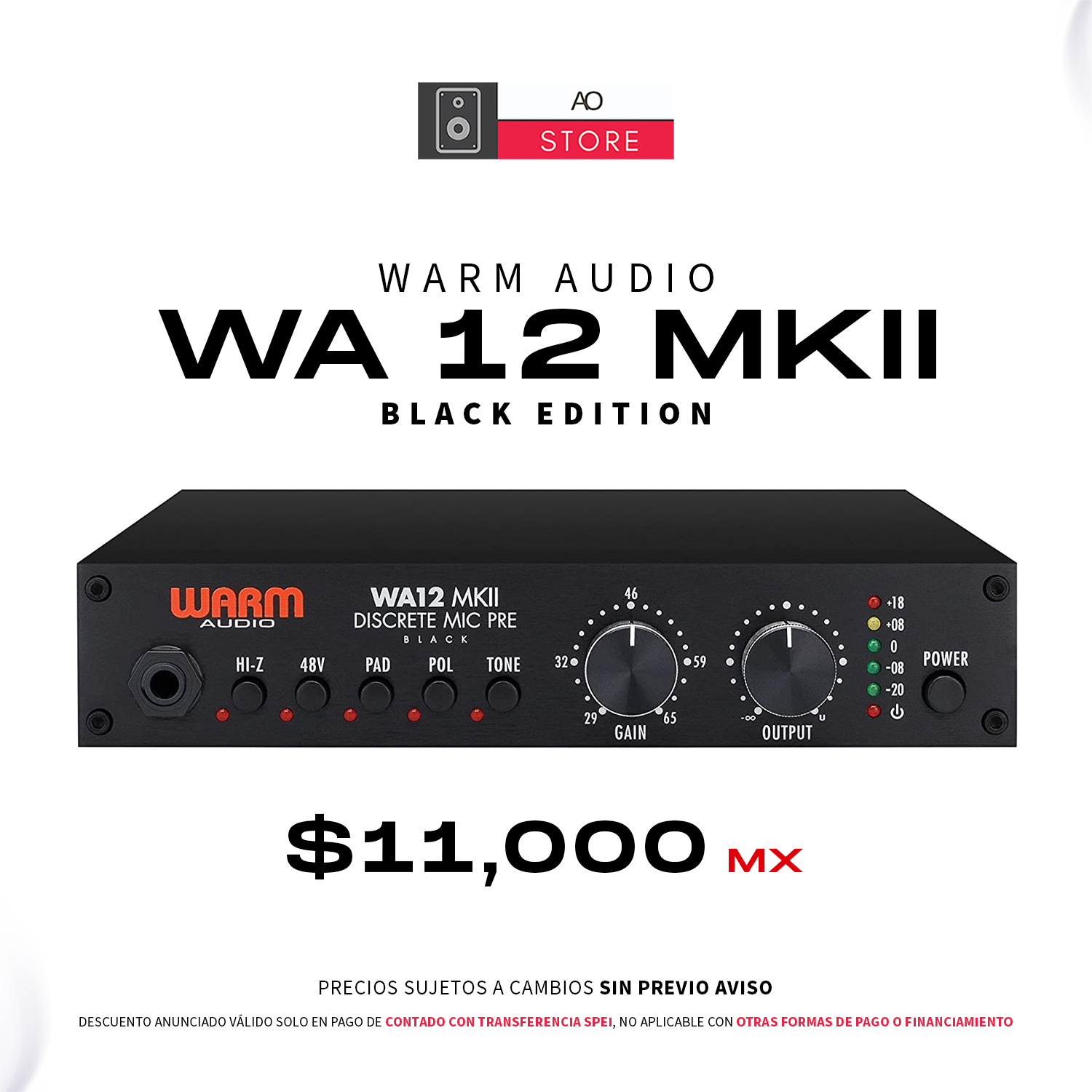 WARM AUDIO WA 12 MKII Preamplificador de Micrófono