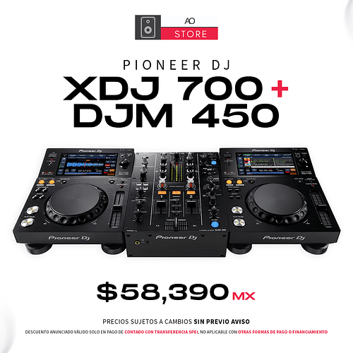 Pioneer DJ XDJ 700 + Pioneer DJM 450 Cabina Completa