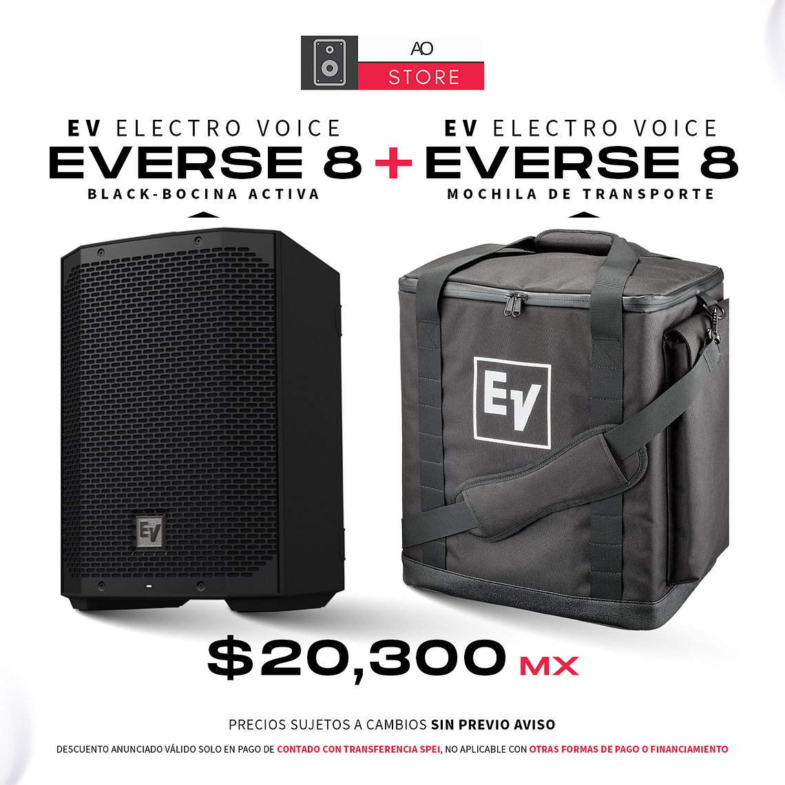 EV Electro Voice Everse 8 Black Bocina Activa Con Bateria + EV Electro Voice Everse 8 Mochila de Transporte  1