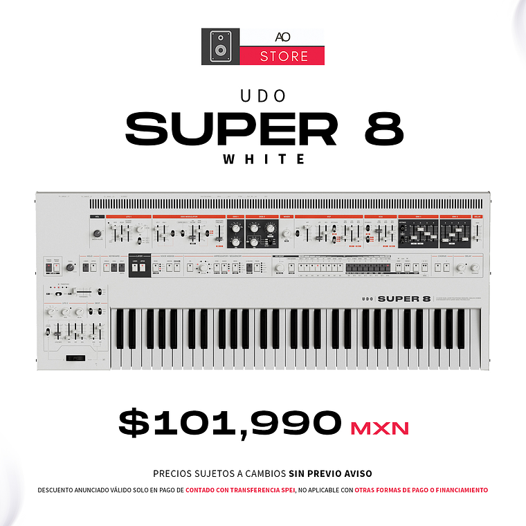 UDO Super 8 White Sintetizador Polifónico Híbrido 1