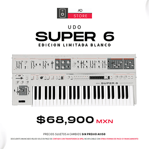UDO Audio Super 6 Edición Limitada Blanco Sintetizador Polifónico Híbrido