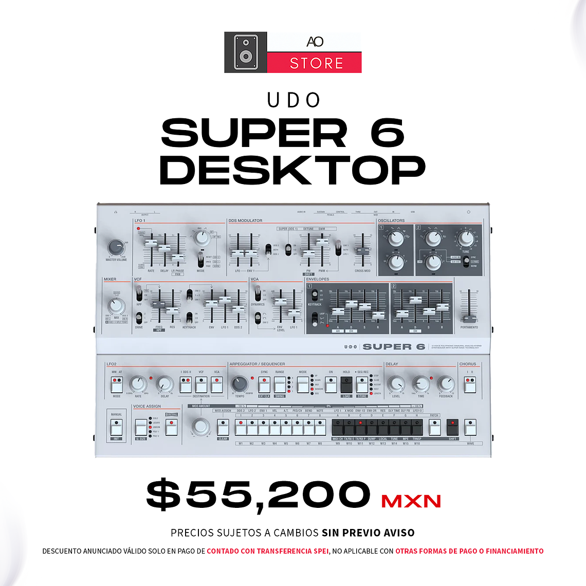 UDO Audio Super 6 Desktop Sintetizador Polifónico 1