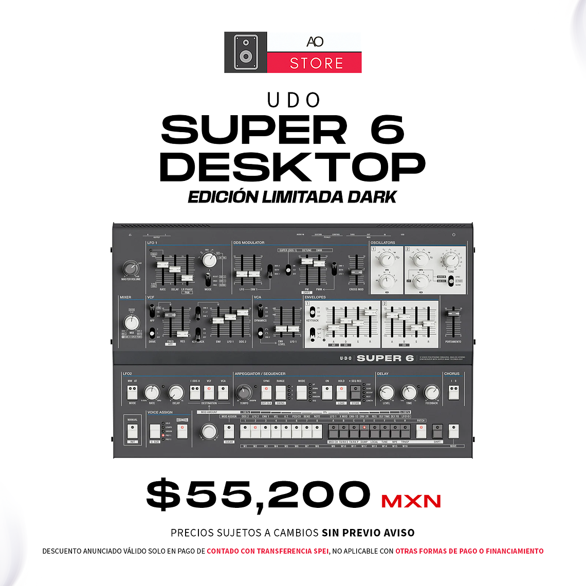 UDO Audio Super 6 Desktop Edición Limitada Dark Sintetizador Polifónico 1