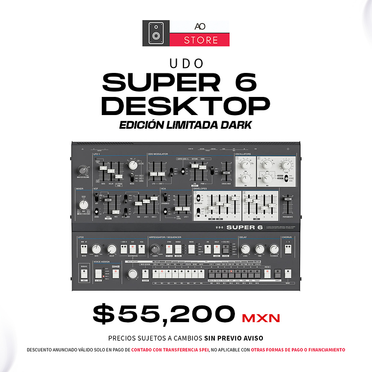 UDO Audio Super 6 Desktop Edición Limitada Dark Sintetizador Polifónico 1