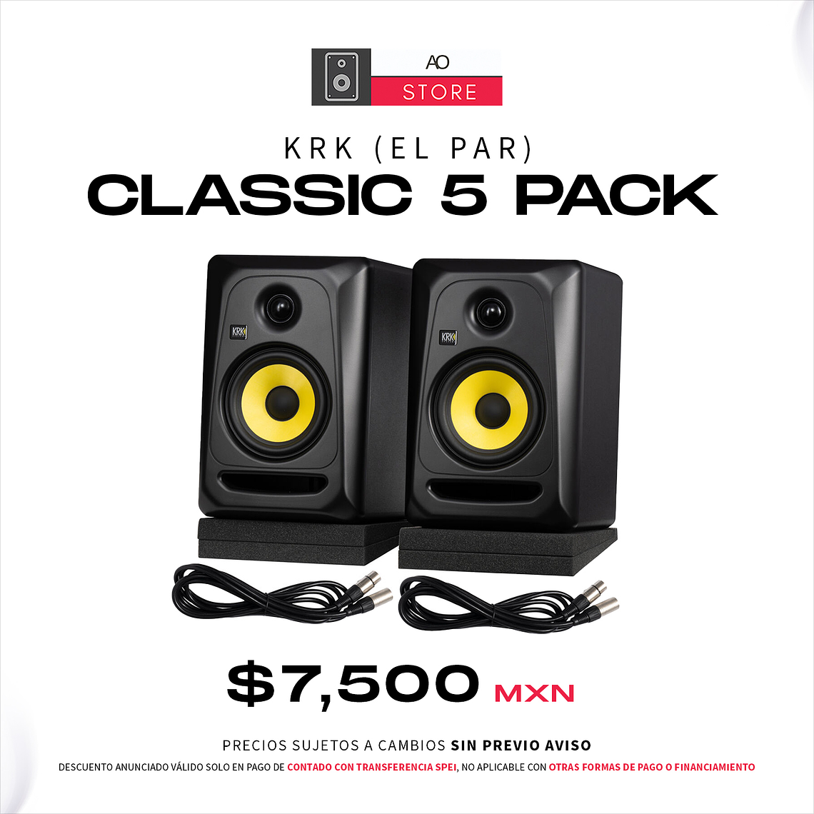 KRK Classic 5 Pack Monitores de Estudio (2 Piezas) 1