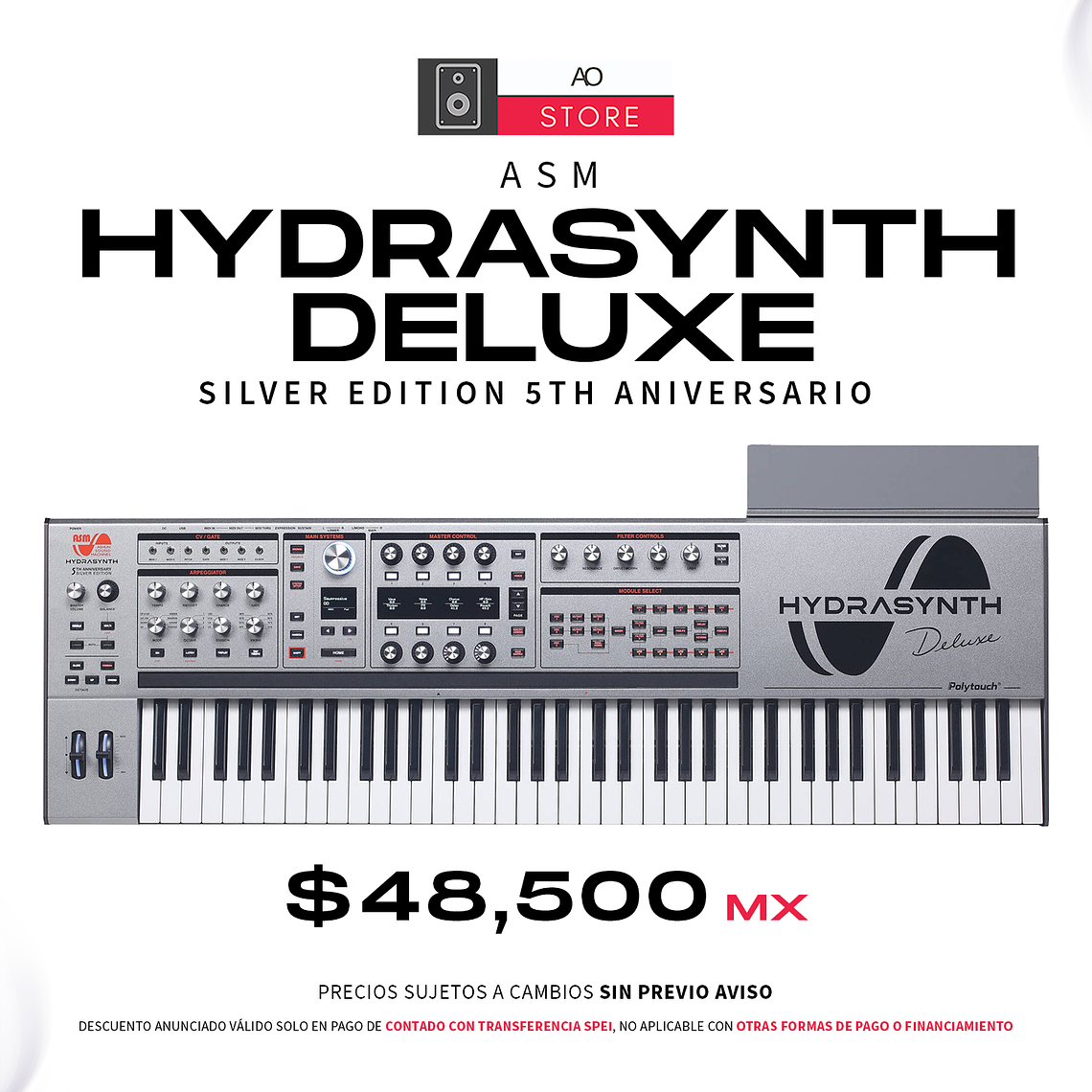 ASM Hydrasynth Deluxe Edición Silver 5th Aniversario Sintetizador 1
