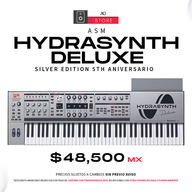 ASM Hydrasynth Deluxe Edición Silver 5th Aniversario Sintetizador 1