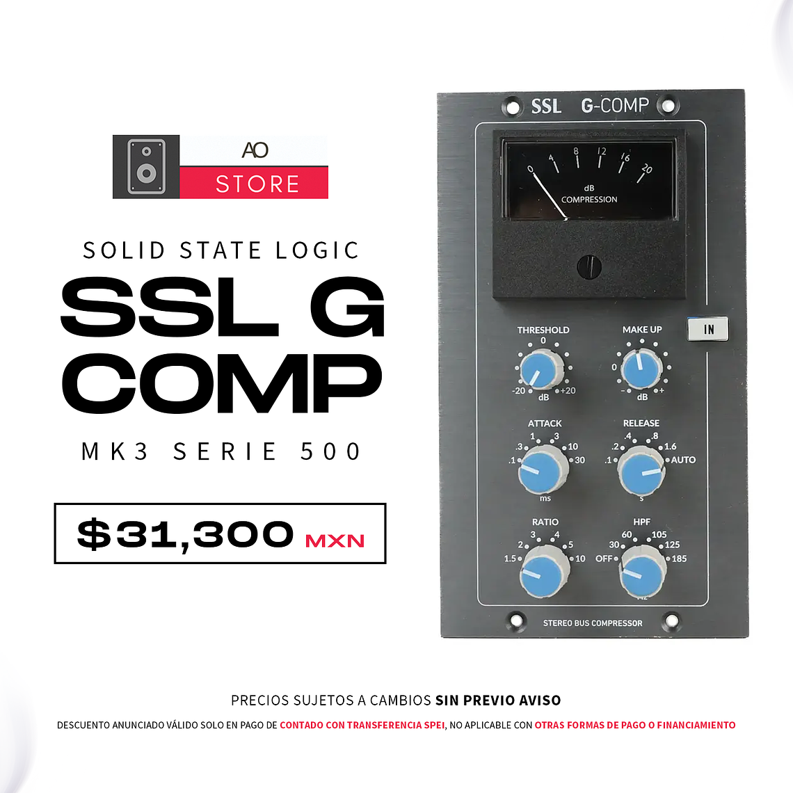 Solid State Logic SSL G Comp MK3 Serie 500 Compresor Estéreo 1