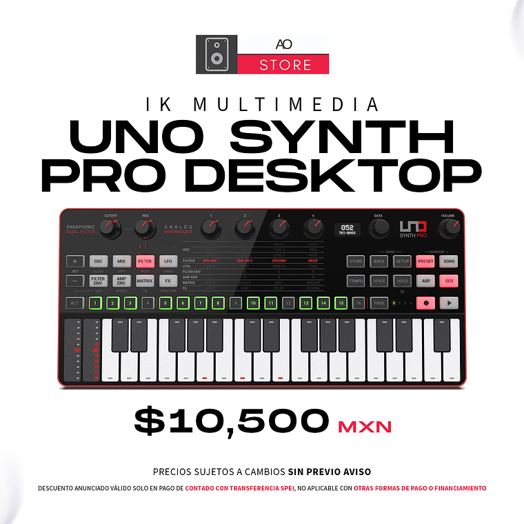 IK Multimedia UNO Synth Pro Desktop Sintetizador Analógico Parafónico 1