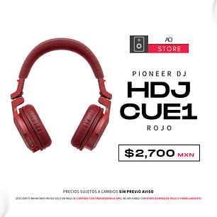 Pioneer DJ HDJ CUE1 BT Rojo Audífonos Profesionales