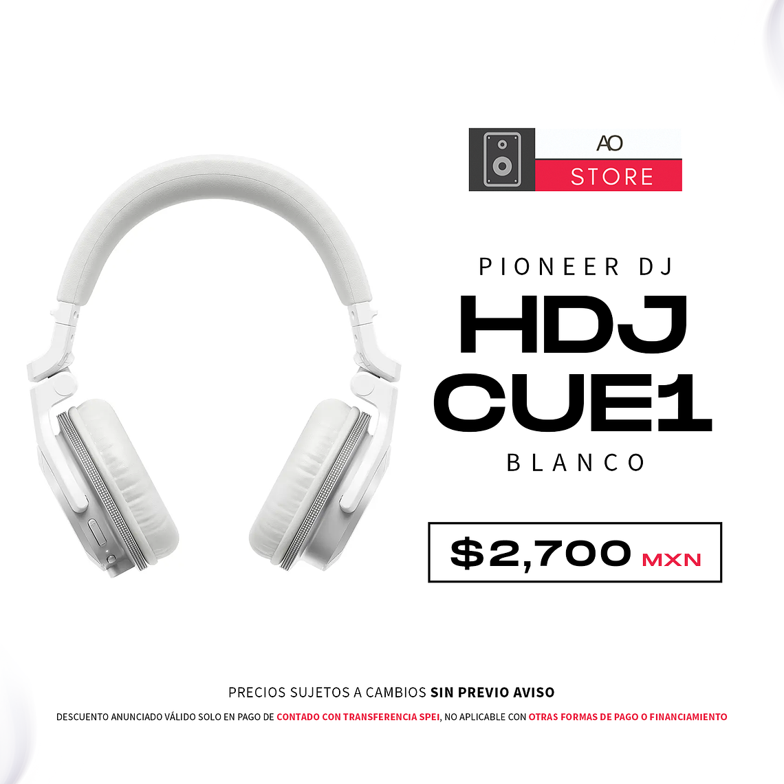 Pioneer DJ HDJ CUE1 BT Blanco Audífonos Profesionales 1