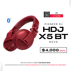 Pioneer DJ HDJ X5 BT Rojo Audífonos Profesionales  1