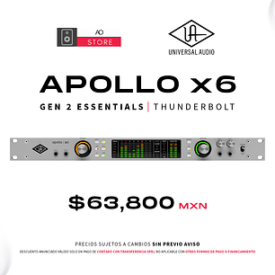 Universal Audio Apollo x6 Gen 2 Essentials+ Edition Thunderbolt Interfaz De Audio
