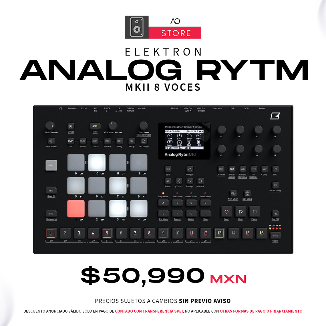 Elektron Analog Rytm MKII 8 Voces Secuenciador 1