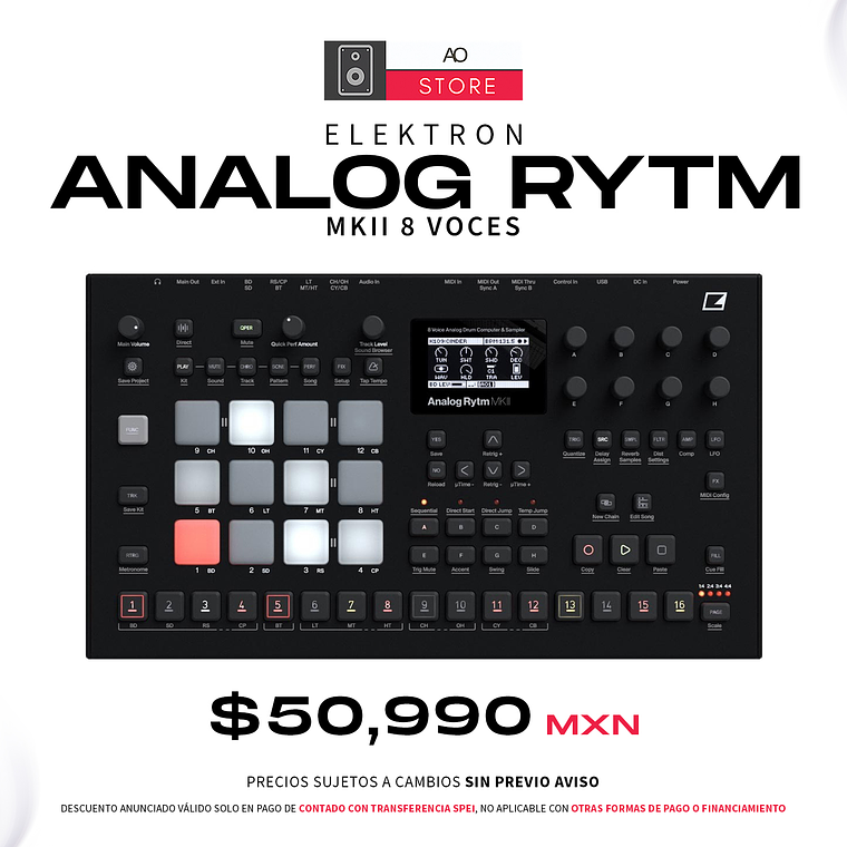 Elektron Analog Rytm MKII 8 Voces Secuenciador 1