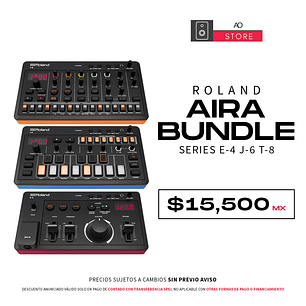 Roland Aira Bundle Series E-4 Procesador de Voz y Looper + J-6 Chord Sintetizador Sequenciador + T-8 Beat Drum Machine Sequenciador de Baterías