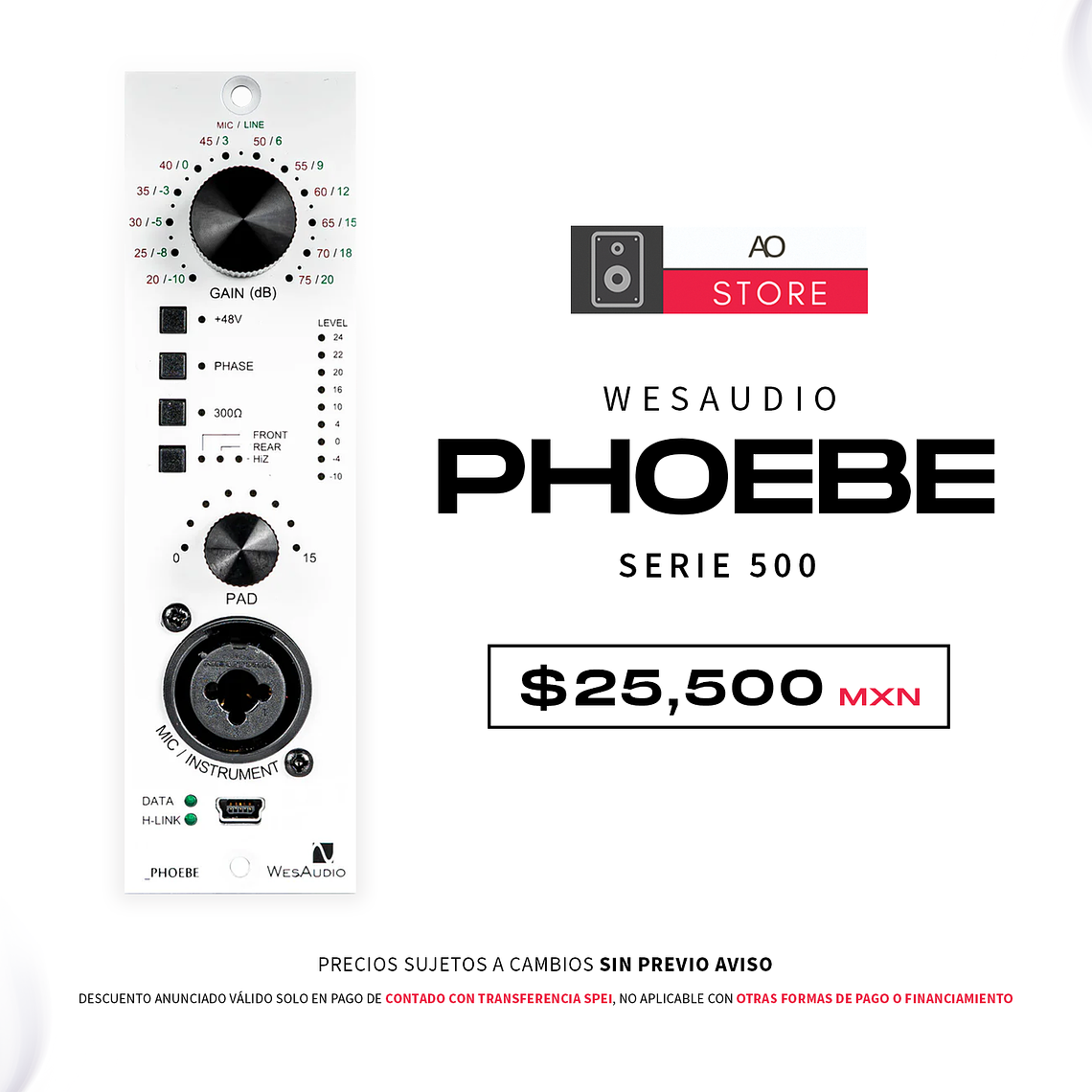 WesAudio Phoebe Serie 500 Preamplificador con Digital Recall 1