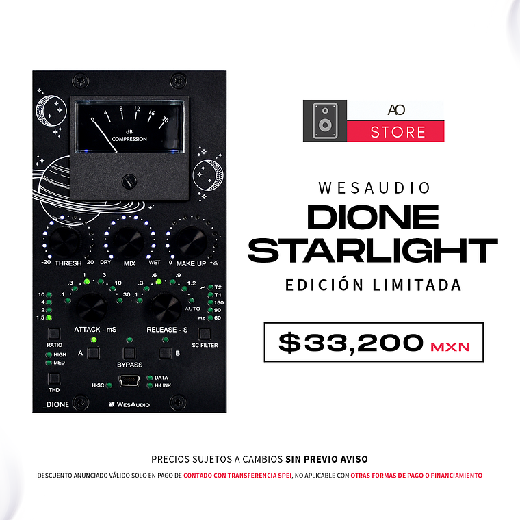 WesAudio Dione Starlight Analog Edición Limitada Serie 500 Bus Compresor con Digital Recall 1