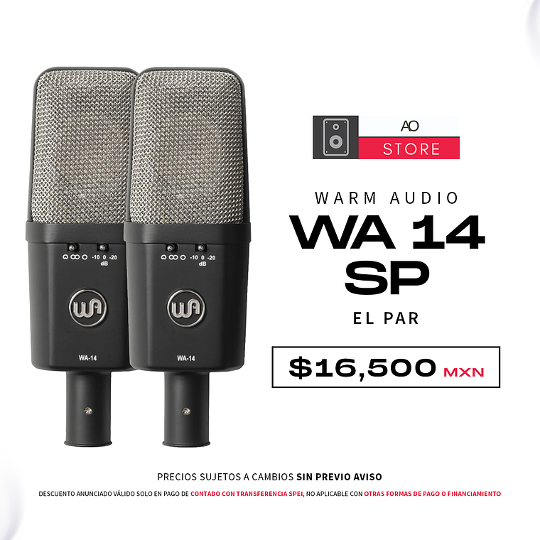 Warm Audio Wa 14 Sp Micrófono de Condensador (2 Piezas) 1