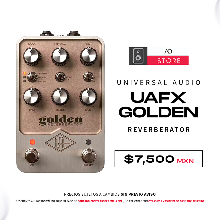 Universal Audio Uafx Golden Reverberator Pedal de Reverb 1
