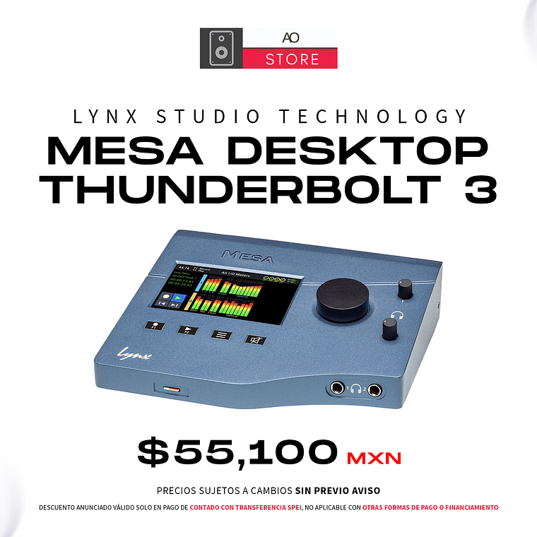 Lynx Studio Technology Mesa Desktop Thunderbolt 3 Interfaz de Audio 1