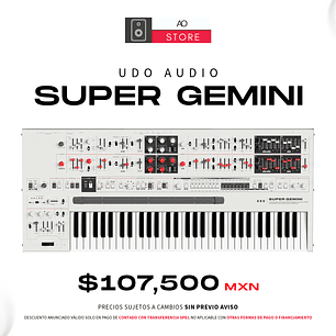 UDO Audio Super Gemini White Sintetizador Polifónico Híbrido