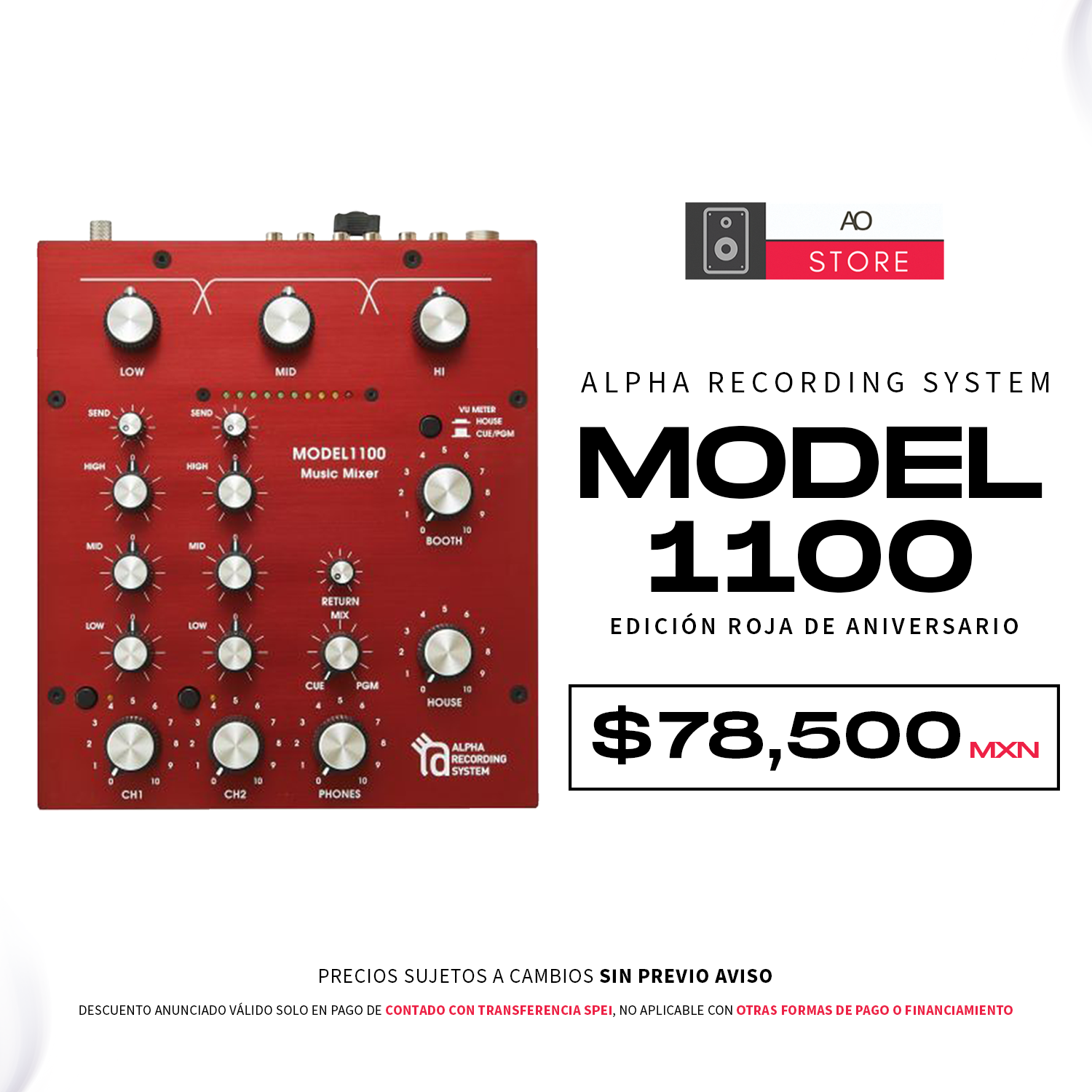 Alpha Recording System Model 1100 Edición Roja de Aniversari