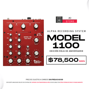 Alpha Recording System Model 1100 Edición Roja de Aniversario Mezclador Rotativo de 2 Canales