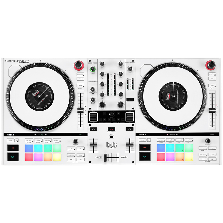 Hercules DJControl Inpulse T7 Edición Limitada White Controlador para DJ de 2 Canales Estilo Scratch 3
