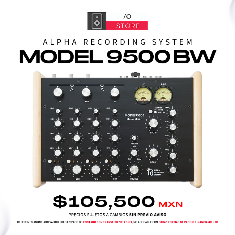 Alpha Recording System Model 9500 BW Mezclador Rotativo de 4 Canales 1