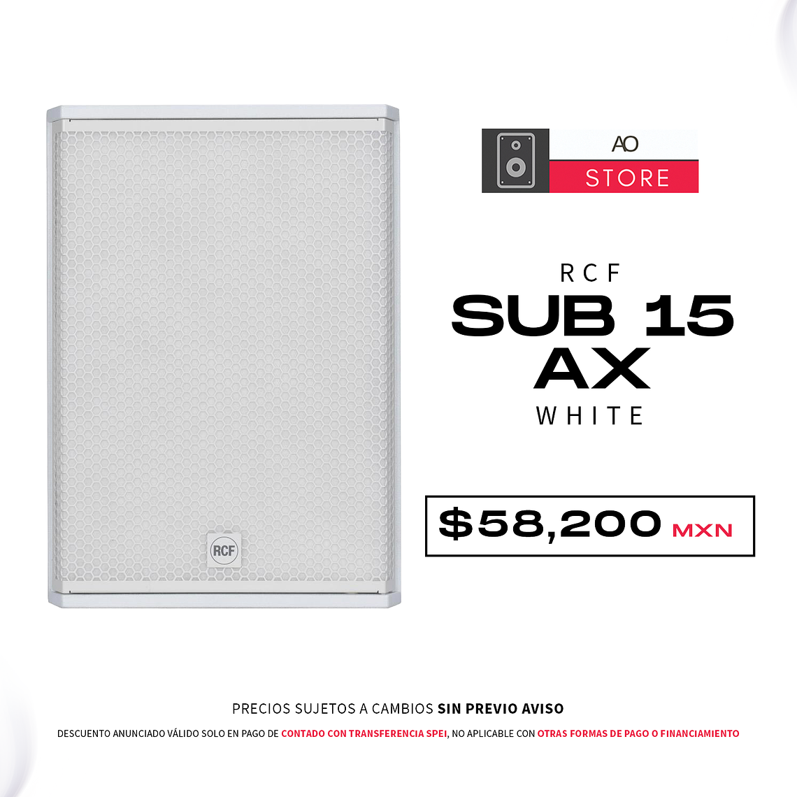 RCF Sub 15 Ax White Subwoofer Activo 1