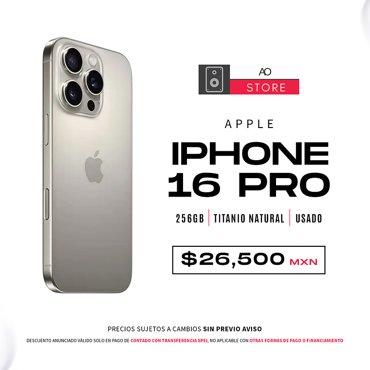 Apple iPhone 16 Pro 256gb Color Titanio Natural Equipo Usado 1
