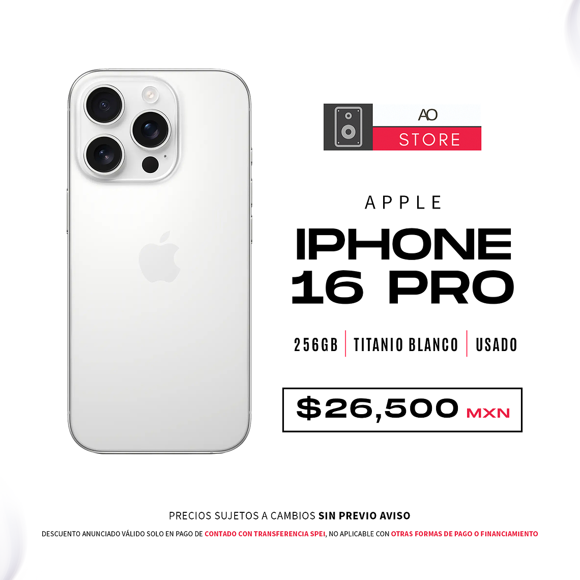 Apple iPhone 16 Pro 256gb Color Titanio Blanco Equipo Usado 1