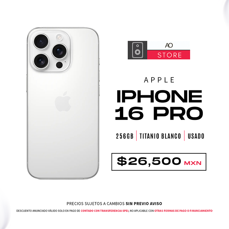 Apple iPhone 16 Pro 256gb Color Titanio Blanco Equipo Usado 1
