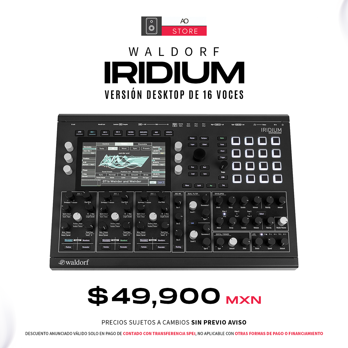 Waldorf Iridium Desktop Sintetizador Polifónico de 16 Voces 1