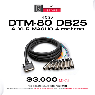 Hosa DTM 80 DB25 a XLR Macho 4 metros 