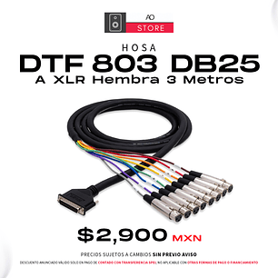 Hosa DTF 803 DB25 a XLR Hembra 3 Metros 