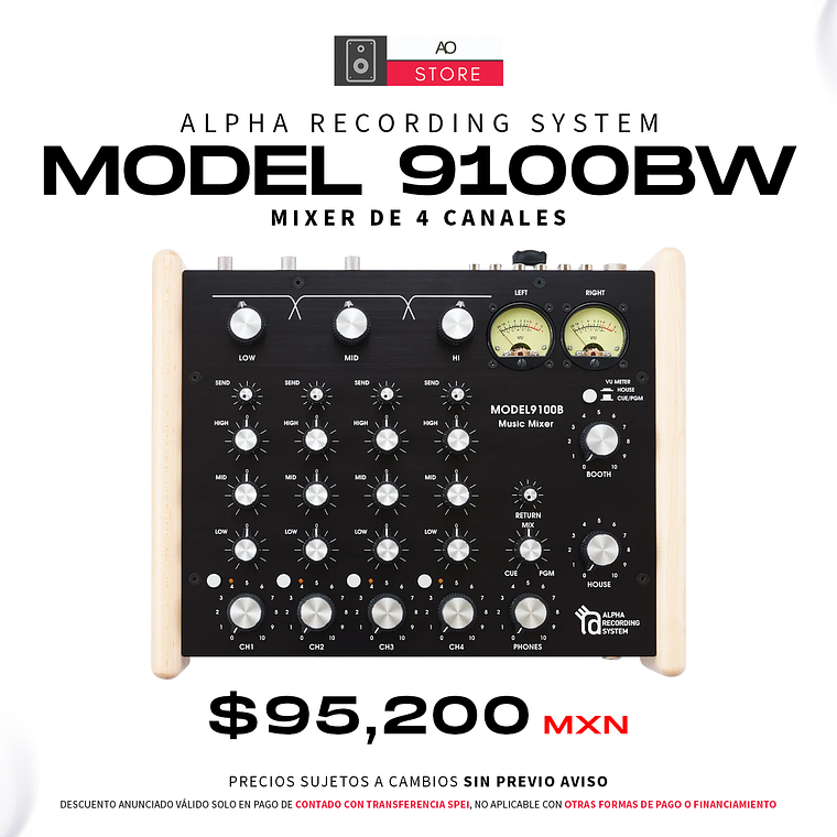 Alpha Recording System Model 9100BW Mezclador Rotativo de 4 Canales 1