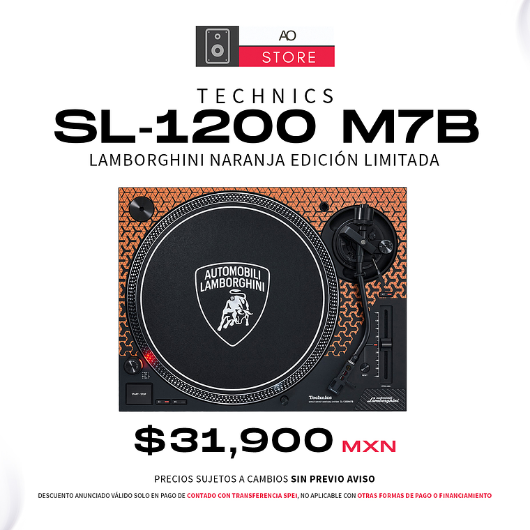 Technics SL 1200 M7B Lamborghini Naranja Edición Limitada Tornamesa para DJ 1