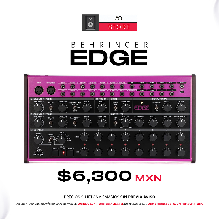 Behringer Edge Sintentizador de Percusión Analógico Semi Modular  1