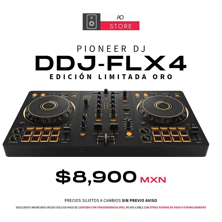 Pioneer DJ DDJ FLX4 Edición Limitada Oro Controlador para DJ de 2 Canales 1