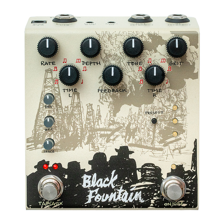 Old Blood Noise Endeavors Black Fountain Cream Pedal Delay 2