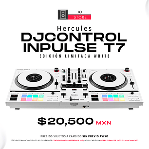 Hercules DJControl Inpulse T7 Edición Limitada White Controlador para DJ de 2 Canales Estilo Scratch