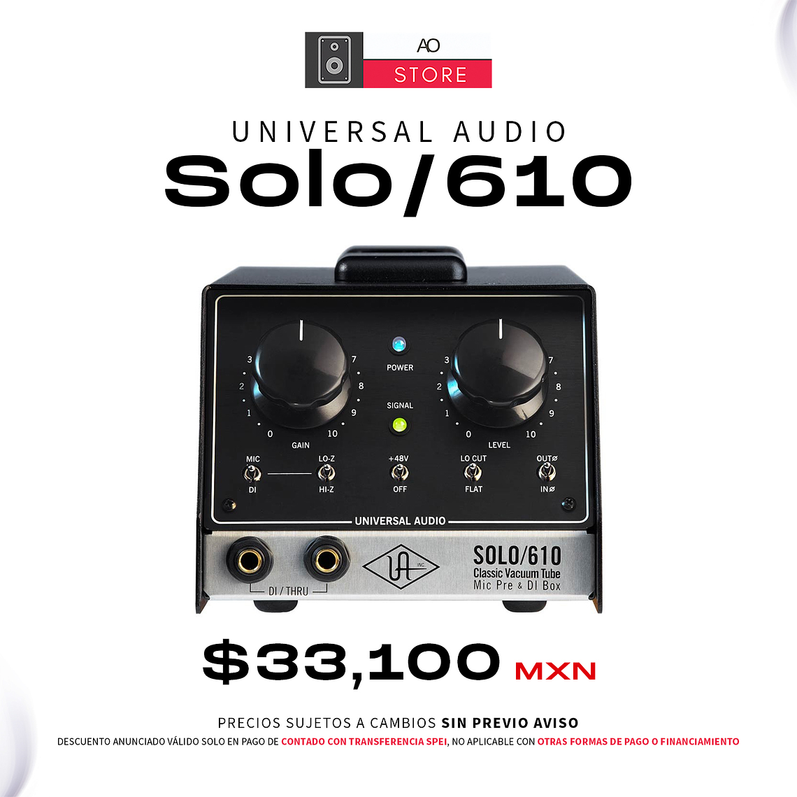 Universal Audio Solo 610 Preamplificador de Tubo y DI Box 1