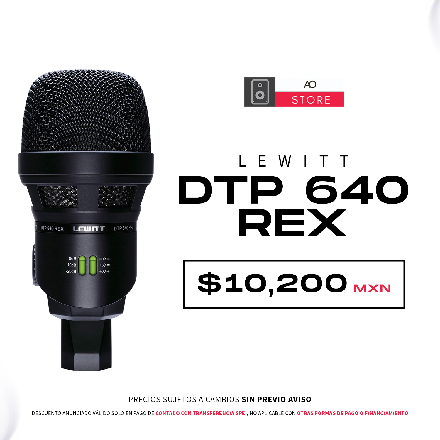 Lewitt DTP 640 REX Micrófono para Kick Drum