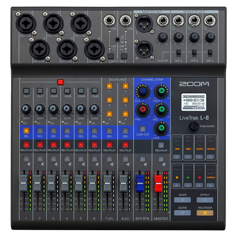 Zoom Livetrak L8 Mezcladora Digital Multicanal para Grabación 2